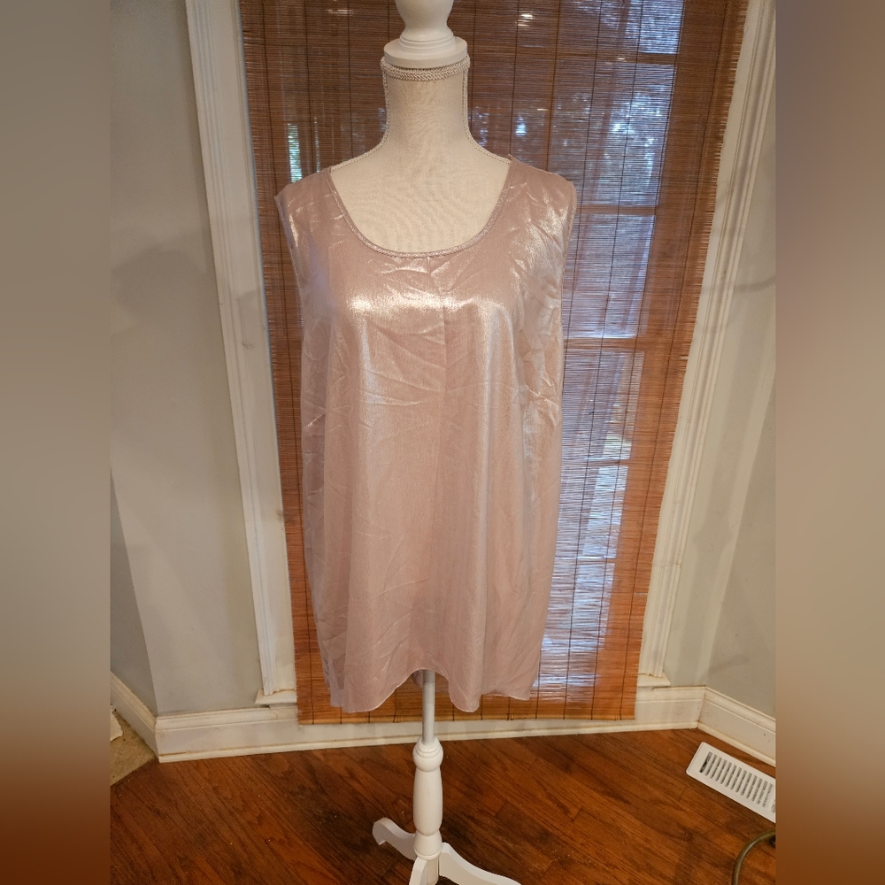 New Look Shiny Champagne Pink Tank Blouse
